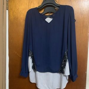 Blue lace blouse